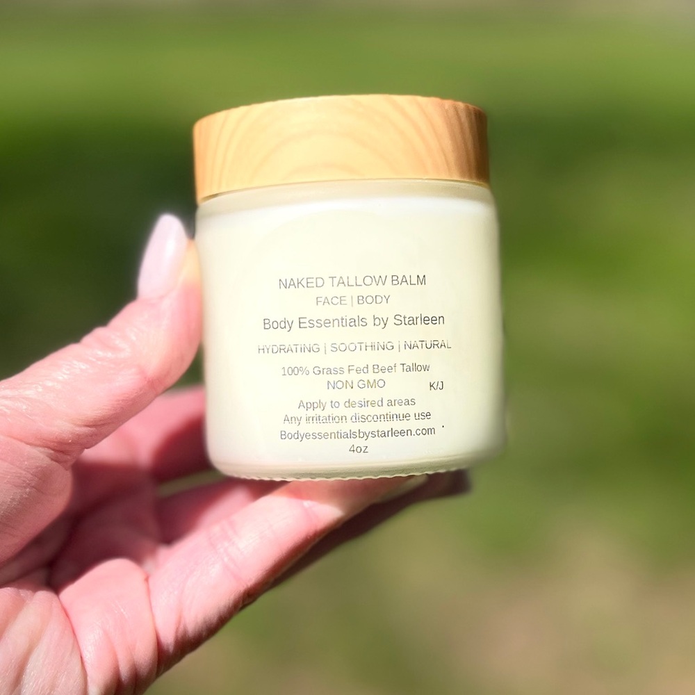 Handcrafted 4oz Tallow Balm 100% ~ NO ESSENTIAL OILS - Tattoo Balm